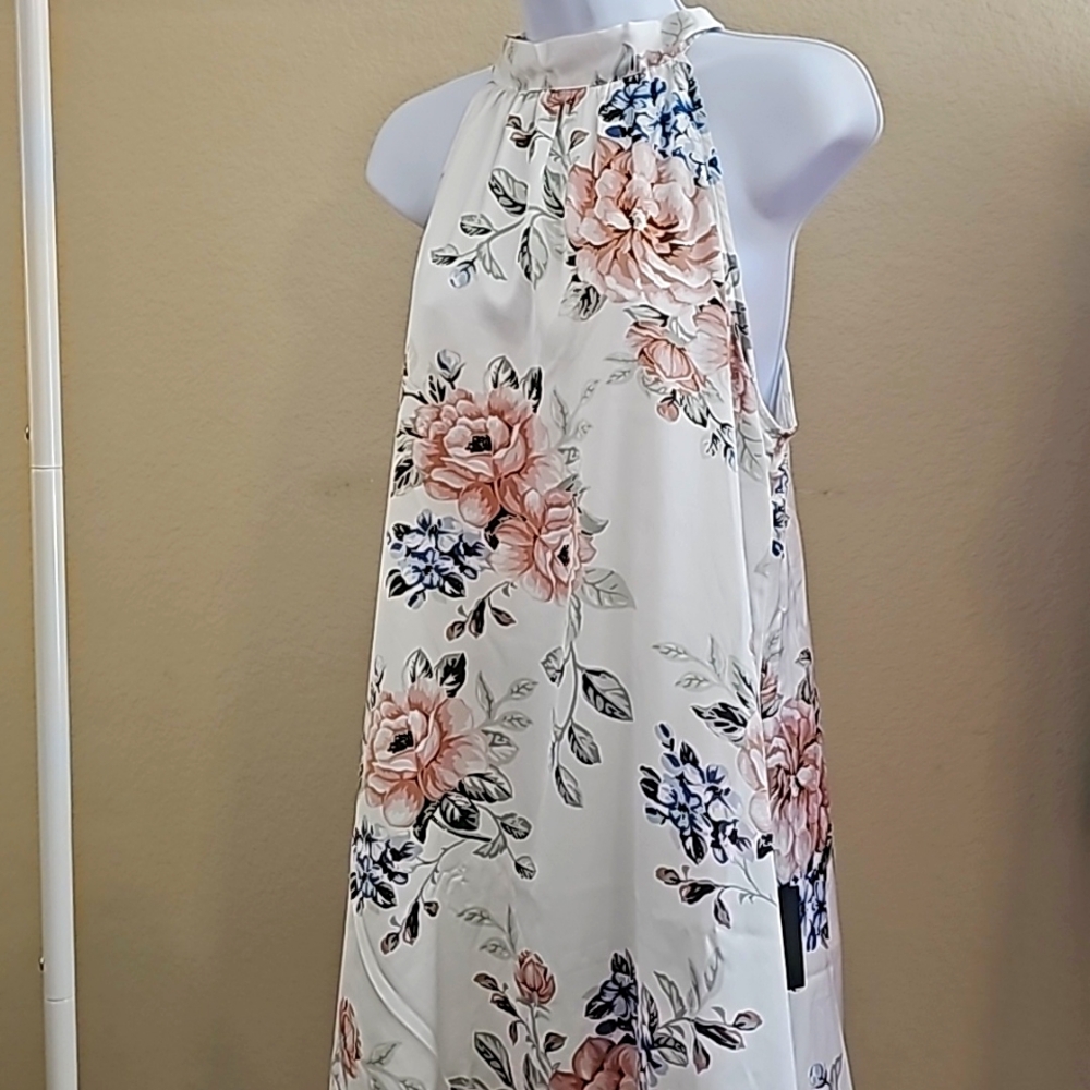 Lulus Get a Bloom White Floral Satin Dress